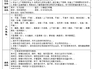 （小2班）第十七周周计划